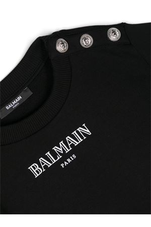 felpa in cotone nero BALMAIN PARIS KIDS | BV4Q10Z1753930BC